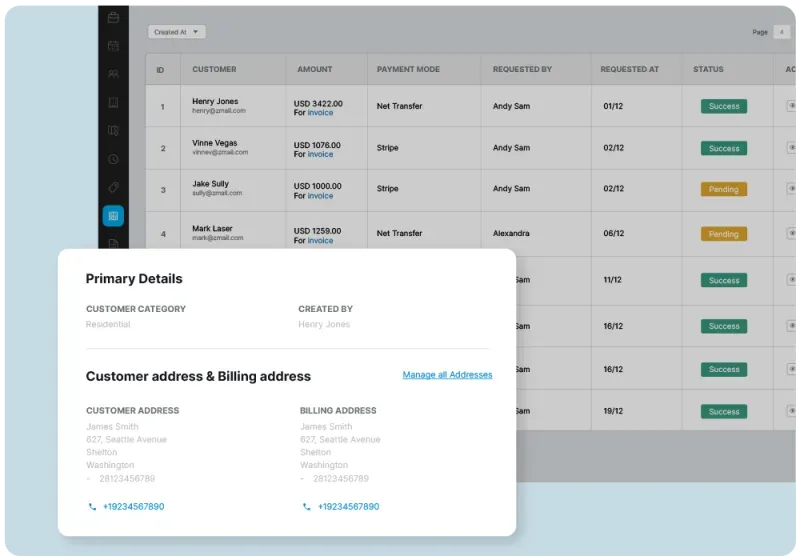 Field technician collecting digital payment on mobile device after job completion