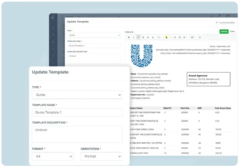 Estimate creation interface with line items, labor, and parts